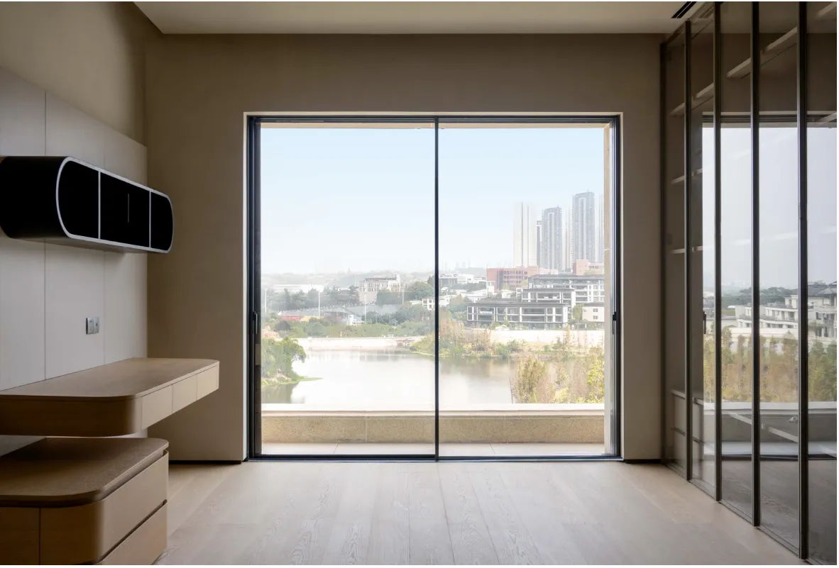 Ultra-Slim sliding door with minimal frame