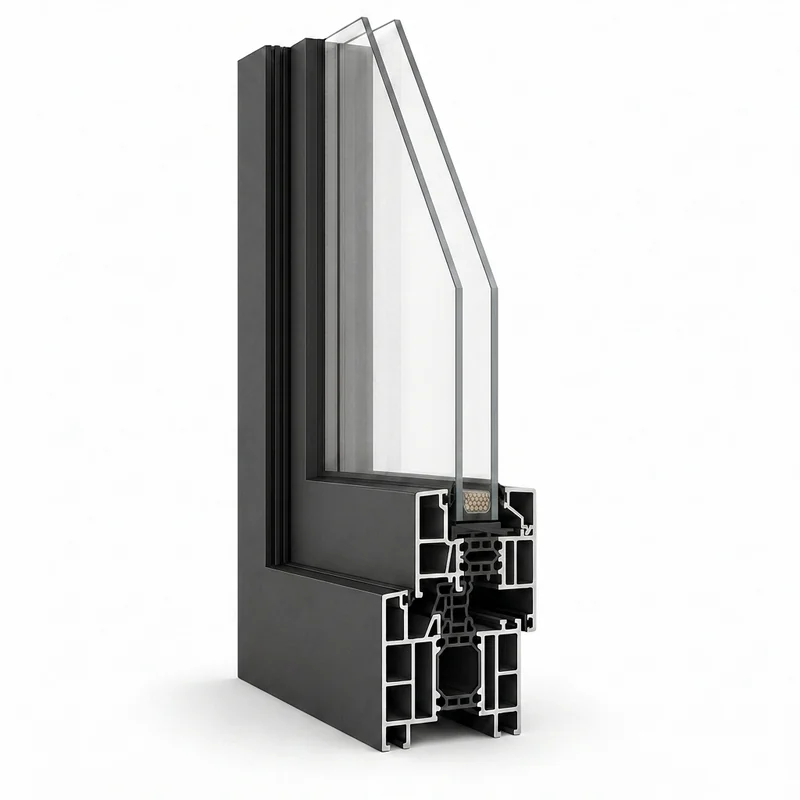 SoComm Thermal Break corner sample, cut open