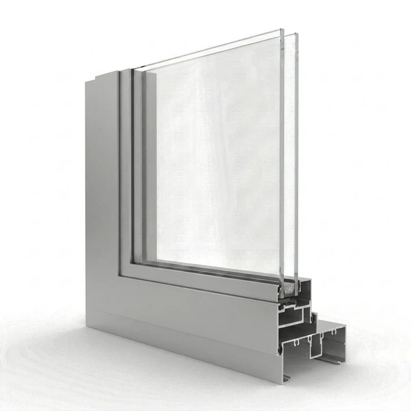 Semi-commercial aluminium corner sample, cut open